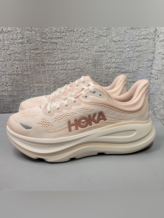 Hoka One One Shoes - Hoka One One Bondi 9 Wide Women's Size US 8D Rose Latte Athletic Sneakers.